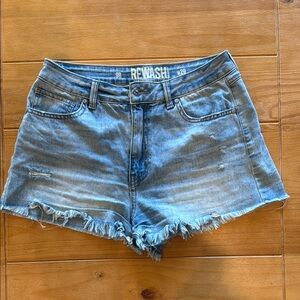 Rewash Blue Jean Shorts with Distressed Hem